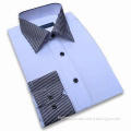 Men's Stand Collar Dress Shirt, Embroidered Logo on Left Chest, OEM Orders are Welcome